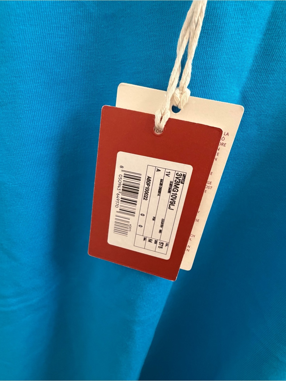 Valentino Turquoise Logo Crewneck Tee T-Shirt - Picture 6 of 6